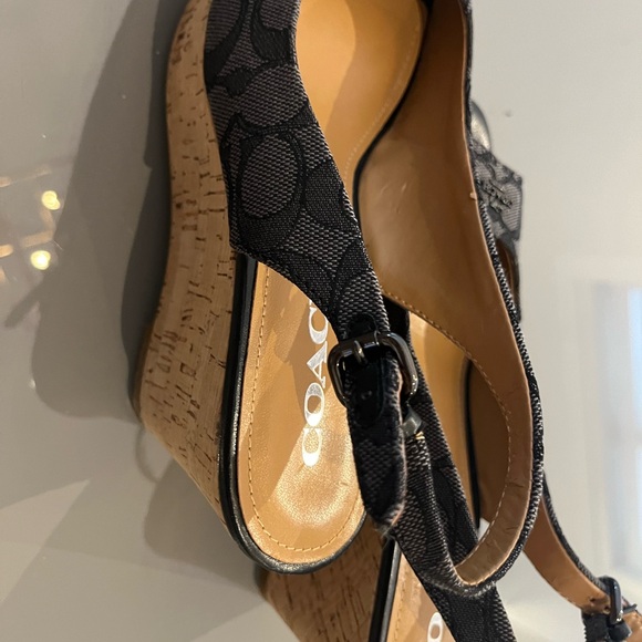 Coach Open Toe Cork Wedges - Picture 4 of 7